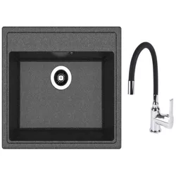 купить Мойка кухонная со смесителем Dr.Gans Nica 570 + SanDonna F 9995 negru в Кишинёве 