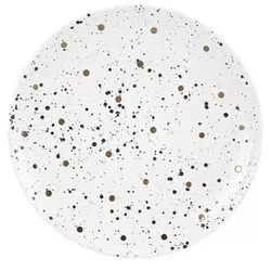 cumpără Farfurie Promstore 51364 Farfurie de desert 20.5cm Metallic Speckle Bulina, alba în Chișinău 