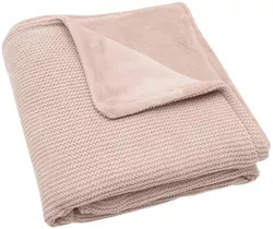 cumpără Lenjerie de pat pentru copii Jollein 517-511-67068 Paturica Basic Knit Wild Rose/Fleece, 75x100cm în Chișinău 