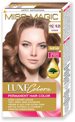 Краска для волос, SOLVEX Miss Magic Luxe Colors, 108 мл., 112 (9.25) - Коньяк
