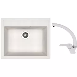 купить Мойка кухонная со смесителем Dr.Gans Nika 570 + SanDonna F 1069 alb в Кишинёве 