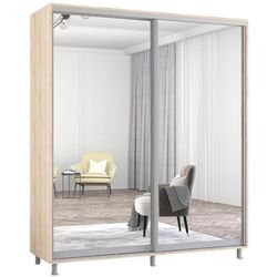cumpără Dulap Mobildor-Lux Aron cu uși glisante din oglinzi (210x60x240H cm) Sonoma în Chișinău 