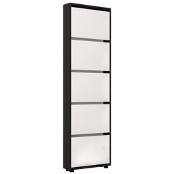 купить Полка для обуви Mobildor-Lux Leo Slim 100x16x203H cm Anthracite/White в Кишинёве 