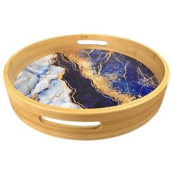 cumpără Tavă de bucătărie EuroGold 7108200006 Tava rotunda cu minere din bambus cu print, 38x38cm în Chișinău 