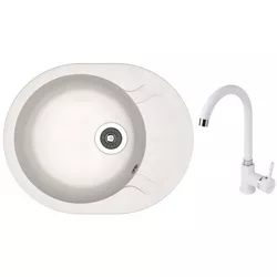 купить Мойка кухонная со смесителем Dr.Gans Berta 580 + SanDonna F 7073 alb в Кишинёве 