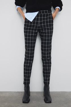 Pantaloni ZARA Negru in carouri 1478/227/093