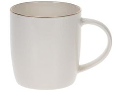 Чашка фарфоровая 320ml Golden Rim, белая
