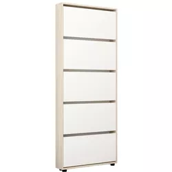 купить Полка для обуви Mobildor-Lux Leo Slim 90x16x203H cm Sonoma/White в Кишинёве 