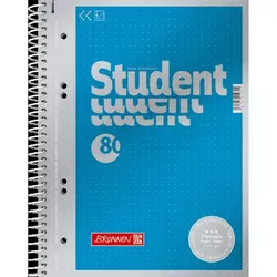 cumpără Accesoriu pentru birou Brunnen Notebook College-Block A5 pe o spirală în puncte, 80 de coli 90 g/m2, copertă albastru metalic în Chișinău 