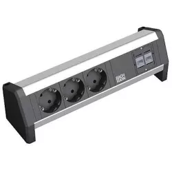 купить Удлинитель электрический BACHMANN 339.1004 Modul desk 3xSchuko 2xrj45 negru в Кишинёве 