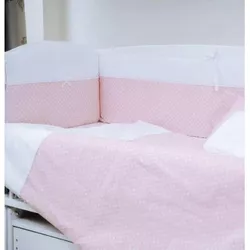 cumpără Lenjerie de pat pentru copii PernaMea Set lenjerie 8 piese Elegance Buline Roz (PM.100102/2) în Chișinău 