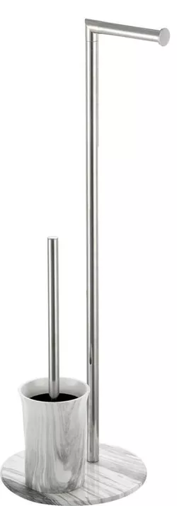 купить Аксессуар для туалета Bisk 07621 Suport stationar p/u prosoape cu perie WC (alb) в Кишинёве 