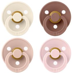 купить Пустышка BIBS 120459 Set 4 Colour Latex, tetina rotunda, 6 luni + Ivory/Blush/Woodchuck/Blossom-1204 в Кишинёве 