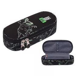 купить Школьный пенал St.RIGHT 52900 Penar 20.5x9.5x5cm Reflective T-Rex, textil в Кишинёве 