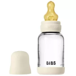 купить Поильник BIBS 5019216 Biberon din sticla anticolici Ivory cu tetina din latex 0+ luni, 120ml в Кишинёве 