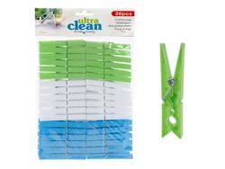 Набор прищепок пластик Ultra Clean 36шт, 3цвета