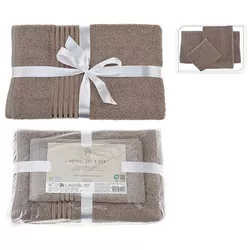 купить Домашний текстиль H&S 53891 Set prosoape 3buc (30x50cm, 50x100cm, 70x140cm) maro в Кишинёве 