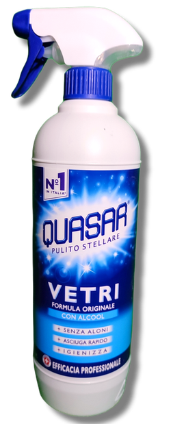 QUASAR VETRI con alcool профессиональный спрей для мытья стеклянных поверхностей, 650 мл