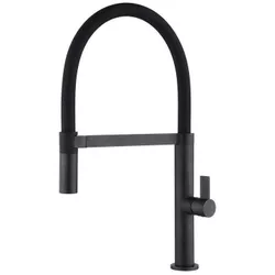 купить Смеситель кухонный Helika-AquaSanita 7043-601B MAGNUS Black metallic+black silicone hose в Кишинёве 