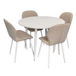 купить Комплект стол и стулья Evelin di Costacurta стол DT-402-5Wh + 4 стула YTC-064Wh Bjorn-24 (Light beige) в Кишинёве 