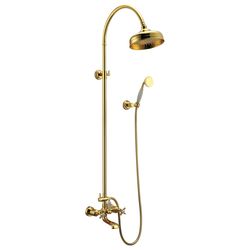 CUTHNA zlato система душевая (двухвентильный смеситель для ванны, верхний и ручной душ), золото