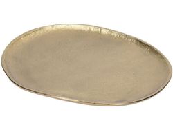 Поднос алюминиевый овальный 21X18cm, золотой