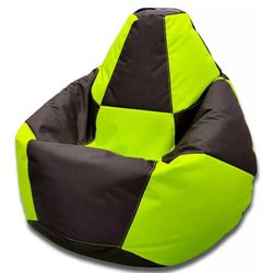 купить Кресло-мешок BeanBag BM5965, Груша Шахматы из Оксфорда 600D, XL, чёрный с зелёным в Кишинёве 