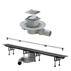 Set: rigolă de duș ADVANTIX VARIO + insert de design Visign SR1 mat + scurgere ADVANTIX pentru baie, etansare uscata, orizontala D50