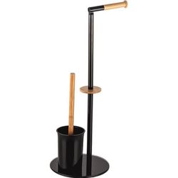 cumpără Accesoriu pentru WC Bisk 07618 Suport stationar p/u prosoape cu perie WC (negru) în Chișinău 