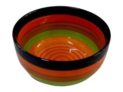 Salatiera din ceramica 15cm dungi multicolore
