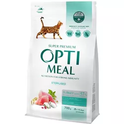 cumpără Hrană pentru animale de companie Optimeal 24231092 Hrană uscată Super Premium pentru pisici sterilizate, curcan și ovăz, 8x700 g în Chișinău 