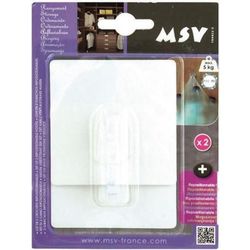 купить Аксессуар для ванной MSV 41017 Крючки самоклеющиеся 2шт квадрат 8x8cm, белые, пластик в Кишинёве 