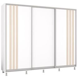 cumpără Dulap Mobildor-Lux Aron uși glisante din PAL cu lamele (270x60x210H cm) Alb Brilliant în Chișinău 