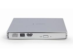 External Slim DVD-RW Drive Gembird "DVD-USB-02-SV", Silver, (USB2.0)