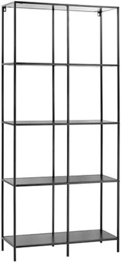 купить Этажерка H&S 48334 cu 5 polite 78x30x170cm metal/MDF, maro в Кишинёве 
