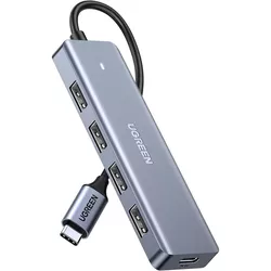 cumpără Adaptor IT Ugreen 70336 HUB 4in1 Type-C 3.0 to 4*USB-A 3.0, up to 5Gpbs CM219, Grey în Chișinău 
