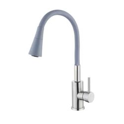 купить Смеситель кухонный Hydro S Aquafix 821, din inox pipă flexibilă, gri (0400365) в Кишинёве 