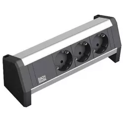 купить Удлинитель электрический BACHMANN 339.1002 Modul desk 3xSchuko negru в Кишинёве 