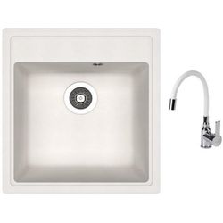 купить Мойка кухонная со смесителем Dr.Gans Nika 470 + SanDonna F 9995 alb в Кишинёве 