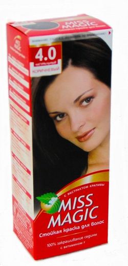 Краска для волос, SOLVEX Miss Magic, 90 мл., 4.0 - Натуральный коричневый