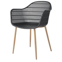 купить Стул Hydro S Садовый стул Lifestyle, пластик/металл, 56x57x81, черный/дерево в Кишинёве 