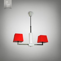 N&B Light Люстра Атланта 14105-2 красный, черная структура/белое дерево