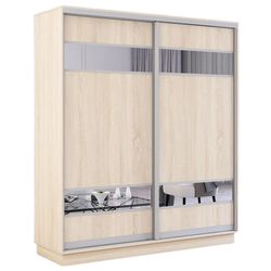 купить Шкаф Mobildor-Lux Fox uși glisante din PAL cu elemente din oglindă (170x60x200H cm) Sonoma в Кишинёве 