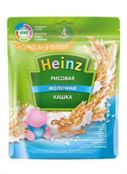 Каша Heinz Омега3 рисовая с молоком, с 4месяцев, 200г
