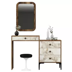 купить Туалетный столик Trendy Lizbon 545-Nuc, Alb 124x84x40cm в Кишинёве 