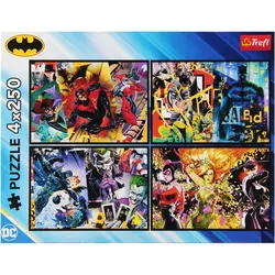 купить Головоломка Trefl 13310 Puzzles 4x250 Batman in action Warner Batman в Кишинёве 