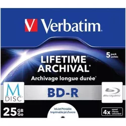 купить Диск оптический Verbatim VER_43823 M-Disk BD-R Lifetime Archival 25GB 4X, 5 Pack Jewel Case в Кишинёве 