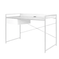 купить Офисный стол Halmar Oxford cu sertar alb/alb в Кишинёве 