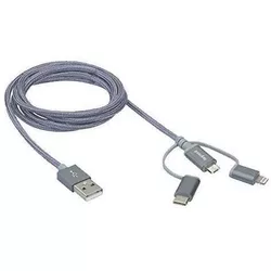 cumpără Cablu telefon mobil Legrand 50693 3-in-1 in:USB TipA-out:MicroUSB/USB Tip-C/1,2m/2400mA în Chișinău 
