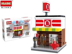 Конструктор HSANHE mini street Автозаправка 21X15X5cm, 195де